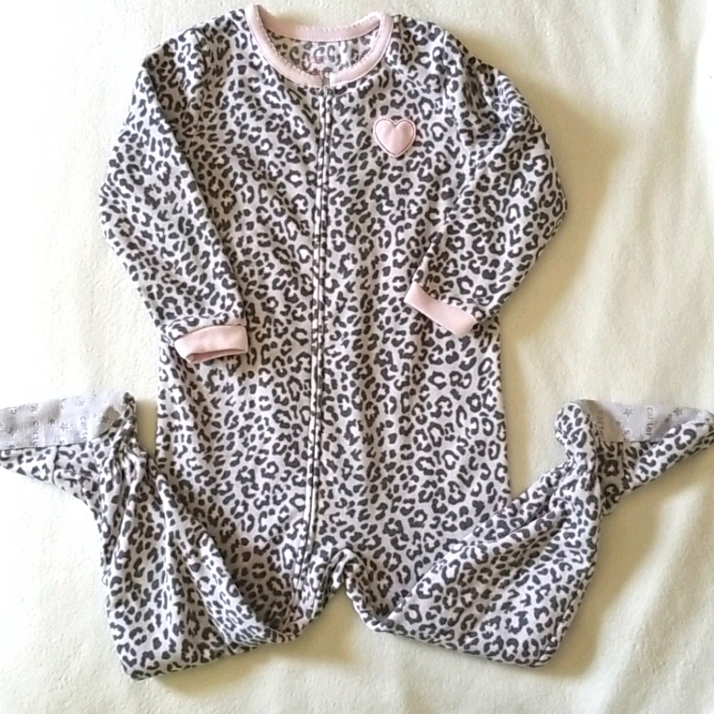 SALE 5/$20 Carter's One-piece Leopard Fleece Footie PJ